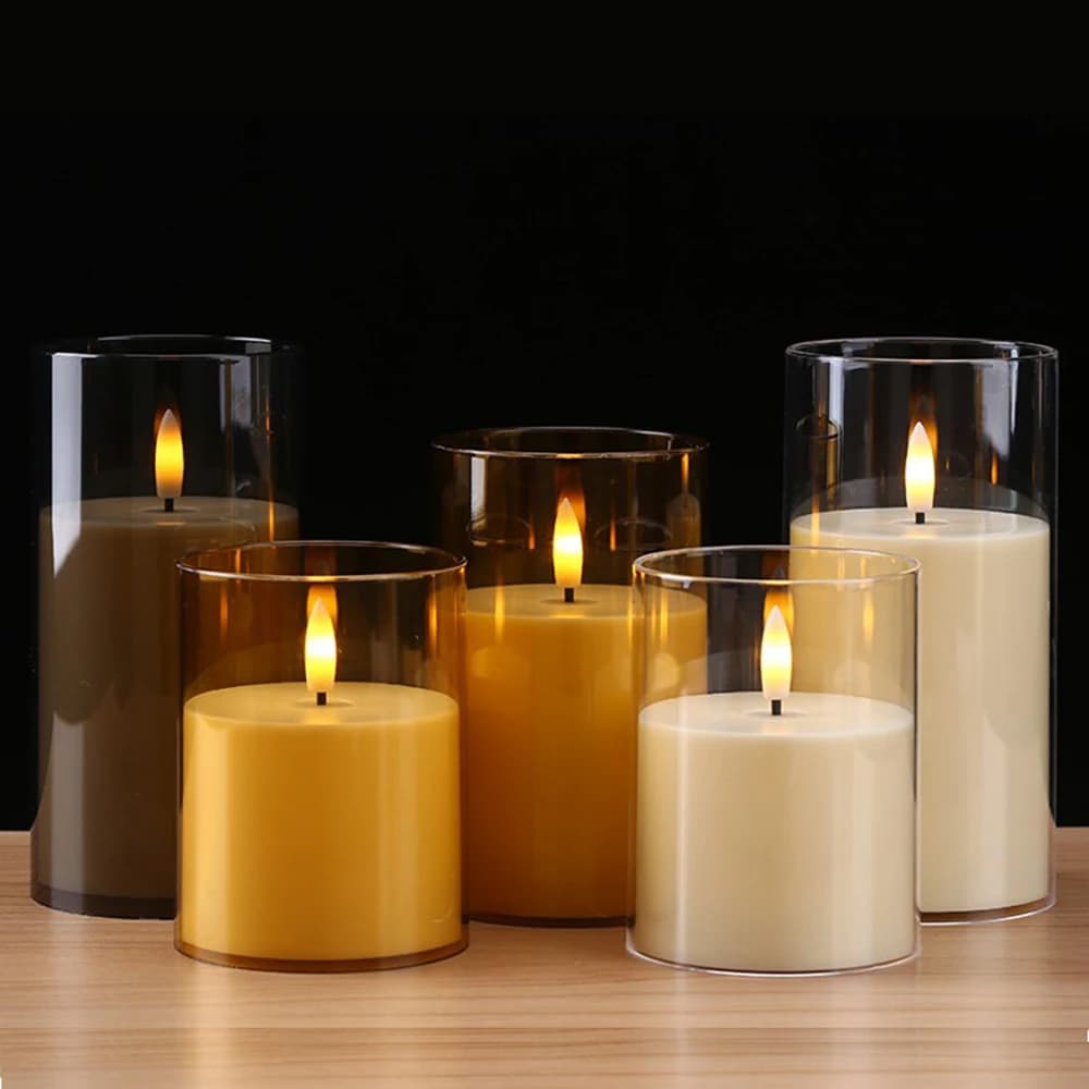 3PCS LED Electronic Candles Lights LED Flameless Candles For Valentine's Day Gift Home Party Wedding Christmas Decor
