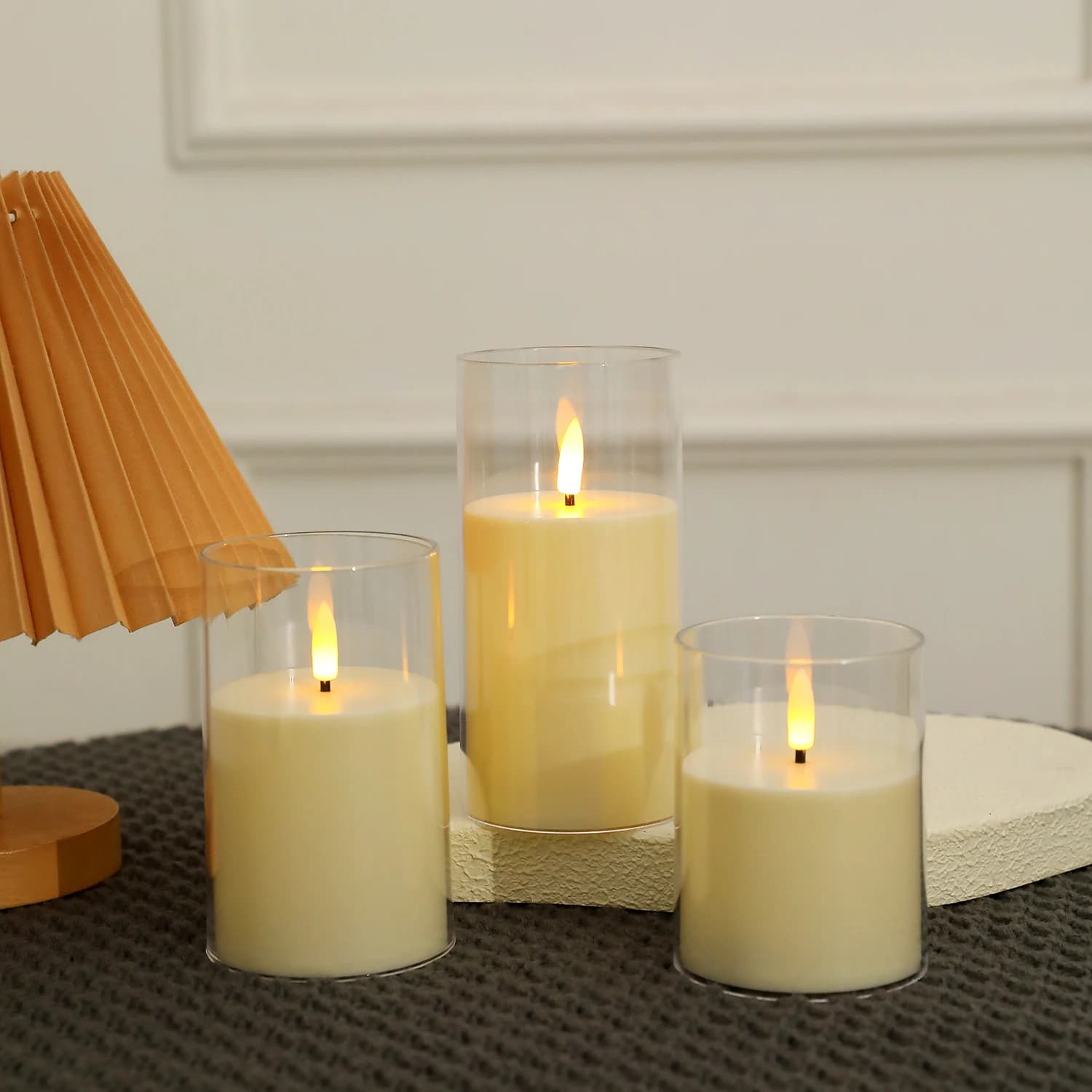 3PCS LED Electronic Candles Lights LED Flameless Candles For Valentine's Day Gift Home Party Wedding Christmas Decor