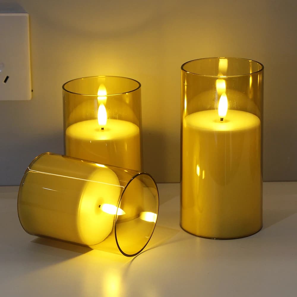 3PCS LED Electronic Candles Lights LED Flameless Candles For Valentine's Day Gift Home Party Wedding Christmas Decor
