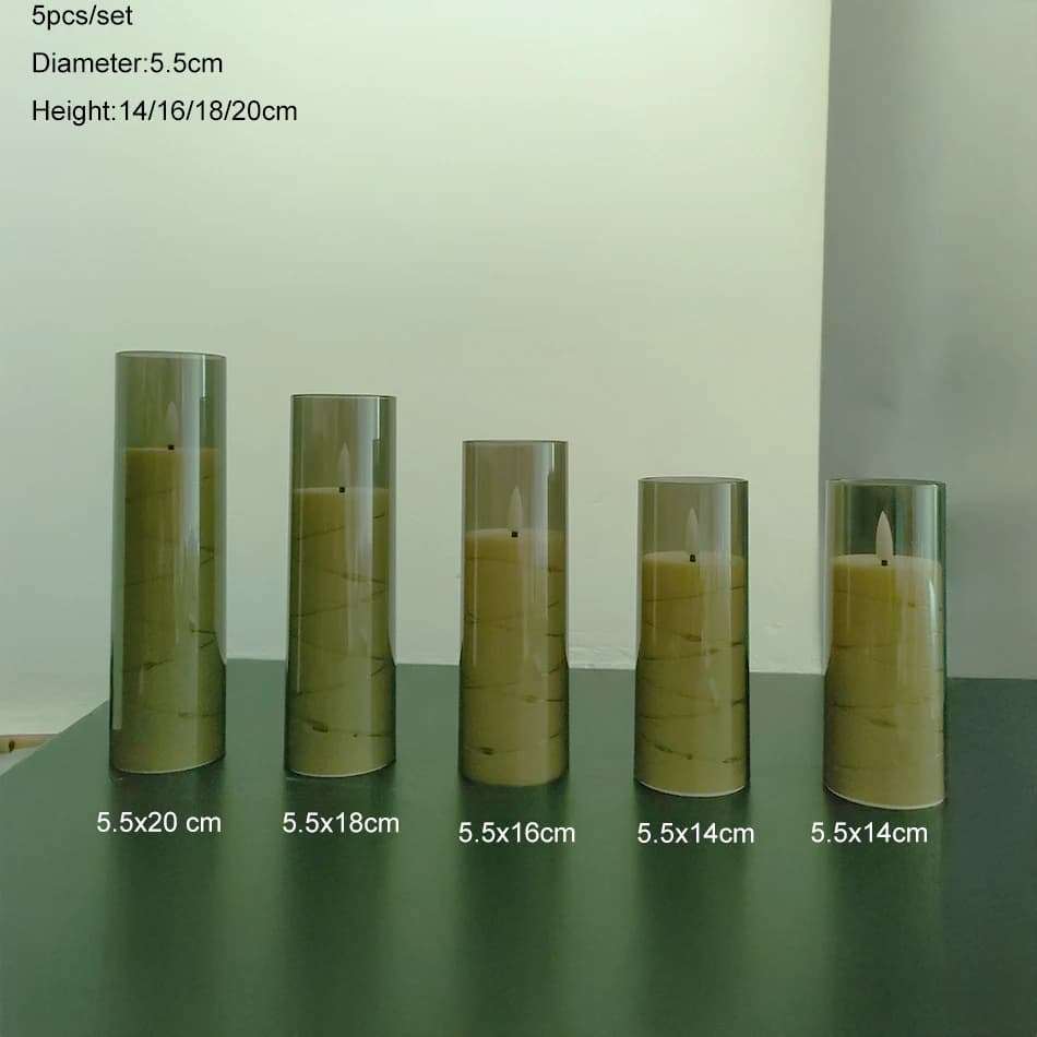 Elektroniczne bezpłomieniowe świece LED z lampkami choinkowymi, wystrój domu. Dekoracja na przyjęcie świąteczne, świece ślubne, lampa nastrojowa, 5 szt./zestaw