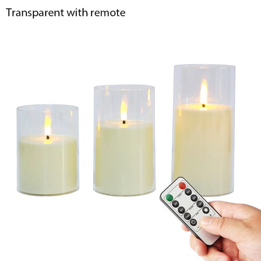 3PCS LED Electronic Candles Lights LED Flameless Candles For Valentine's Day Gift Home Party Wedding Christmas Decor
