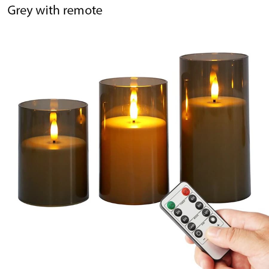 3PCS LED Electronic Candles Lights LED Flameless Candles For Valentine's Day Gift Home Party Wedding Christmas Decor